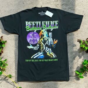 Beetlejuice Movie Rap Style Graphic T-Shirt Black NWT Unisex Size Medium